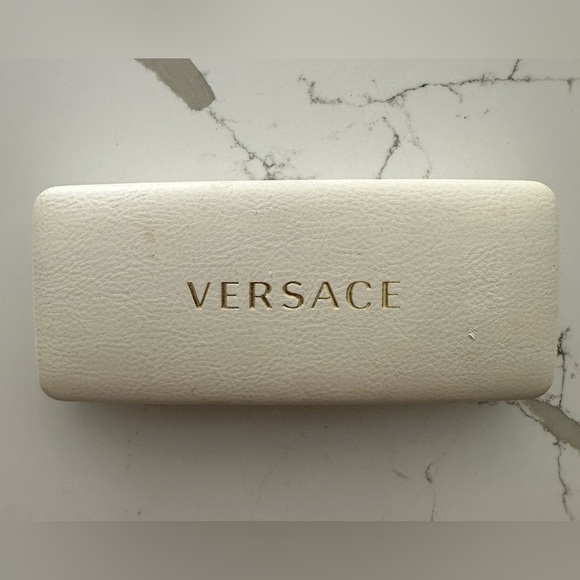 Versace glass case sunglasses reading glasses cream velvet interior - Picture 1 of 4